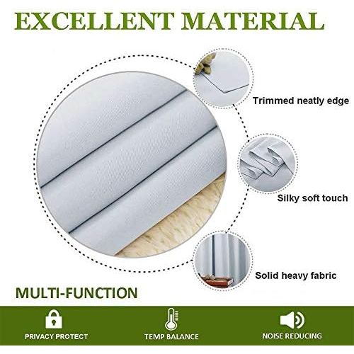 Greyish White Blackout Grommet Curtains, 70 x 84 in, Set of 2 - Just Closeouts Canada Inc.