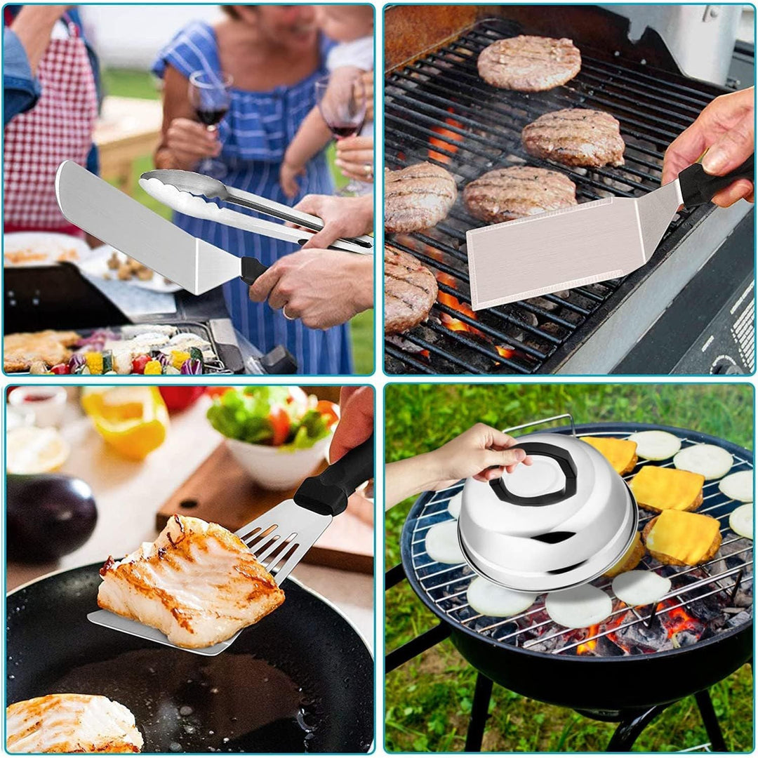 Griddle Accessories Set of 26, Heavy Duty Smash Burger Press Tools with Metal Griddle Spatula, Melting Dome for Cast Iron Flat Top Grill, Backyard BBQ - Just Closeouts Canada Inc.