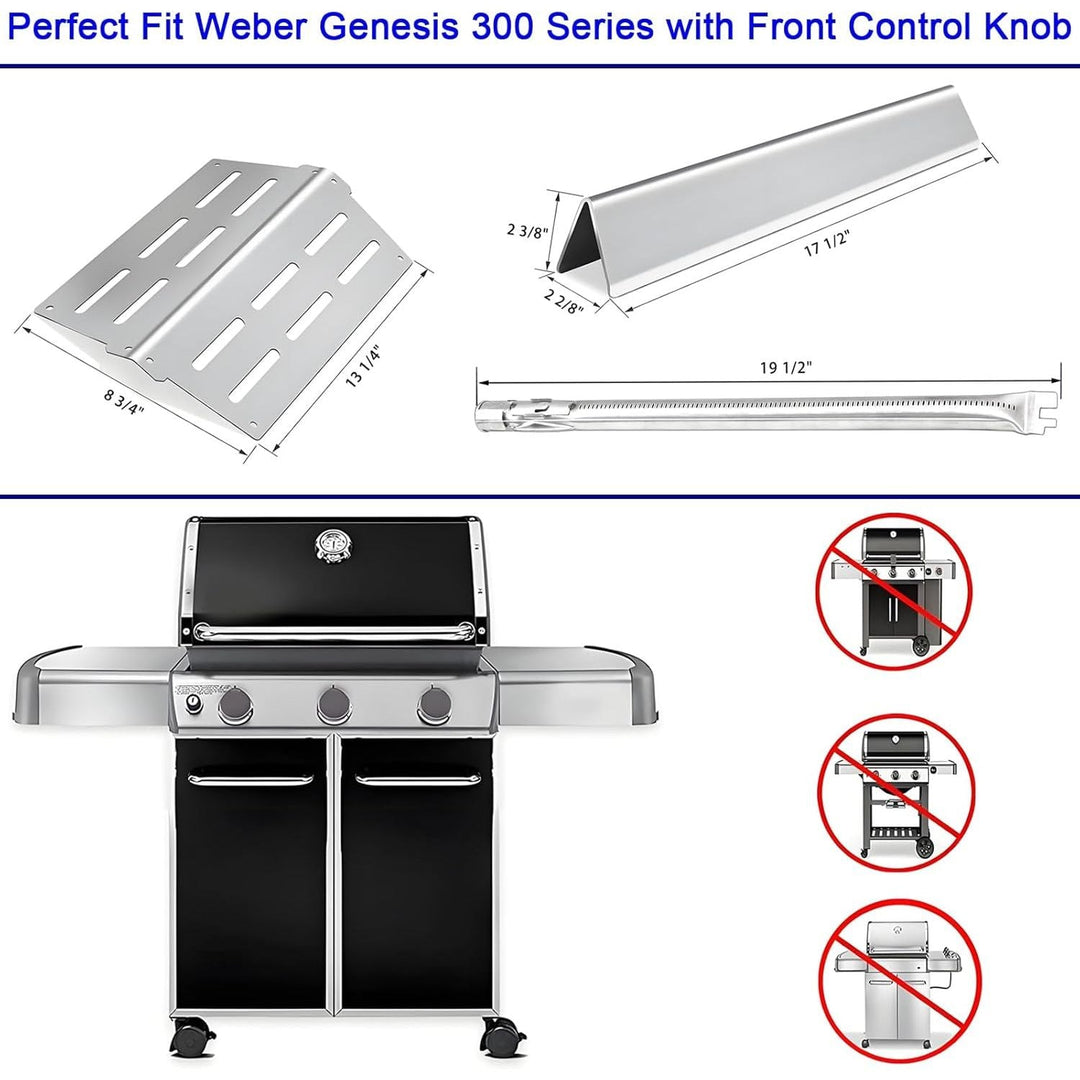 Grill Parts for Weber Genesis 300 Gas Grill Replacement Parts Kit Weber Genesis E310 E320 E330 EP310 EP320 EP330, Flavorizer Bars Heat Deflector Burner Tube Set for Weber Accessory 7620 7622 62752 - Just Closeouts Canada Inc.