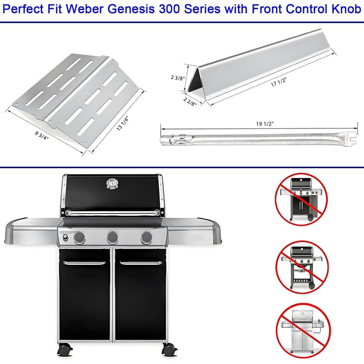 Grill Parts for Weber Genesis 300 Gas Grill Replacement Parts Kit Weber Genesis E310 E320 E330 EP310 EP320 EP330, Flavorizer Bars Heat Deflector Burner Tube Set for Weber Accessory 7620 7622 62752 - Just Closeouts Canada Inc.