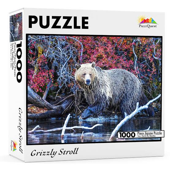 Grizzly Stroll Fine Art Jigsaw Puzzle 1000 Pieces for Adults and Teens by PuzzQuest - Just Closeouts Canada Inc.860005228195