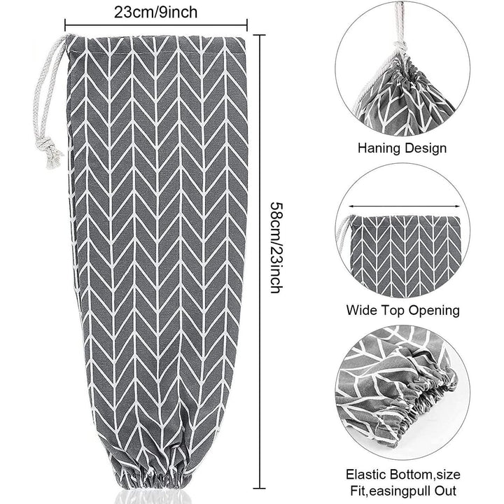 Grocery Bags Holders, Reusable Wall Mount Plastic Sack Holder, Carrier Hanging Loop Washable Shopping Bag Storage Dispensers, Garbage Bag Organizer with Drawstring for Home Kitchen Supplies - Just Closeouts Canada Inc.