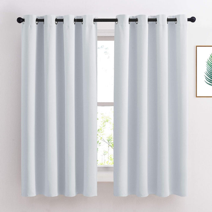 Grommet Blackout Curtains, Greyish White, 52 x 63 in, 2 Panels - Just Closeouts Canada Inc.