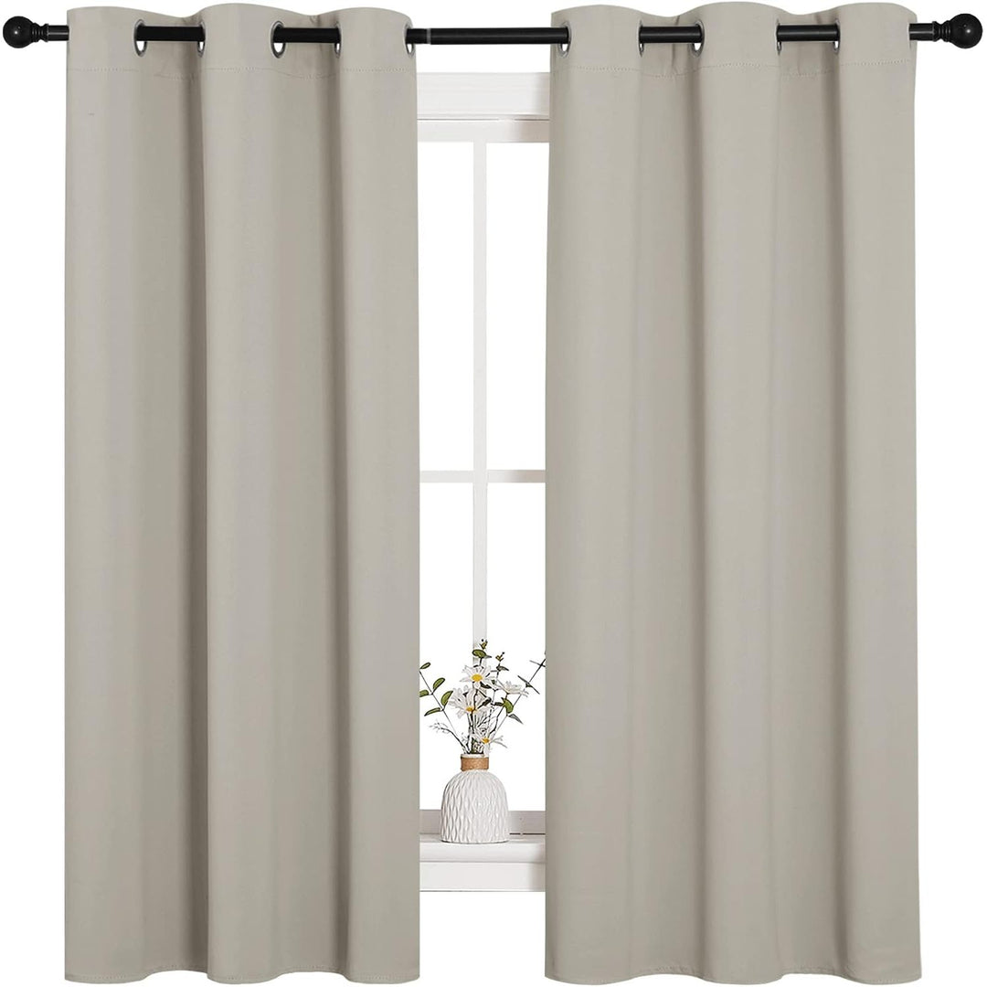 Grommet Blackout Curtains, Natural, 42 x 63 in, 2 Panels - Just Closeouts Canada Inc.