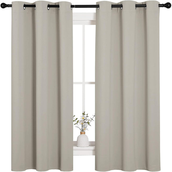 Grommet Blackout Curtains, Natural, 42 x 63 in, 2 Panels - Just Closeouts Canada Inc.