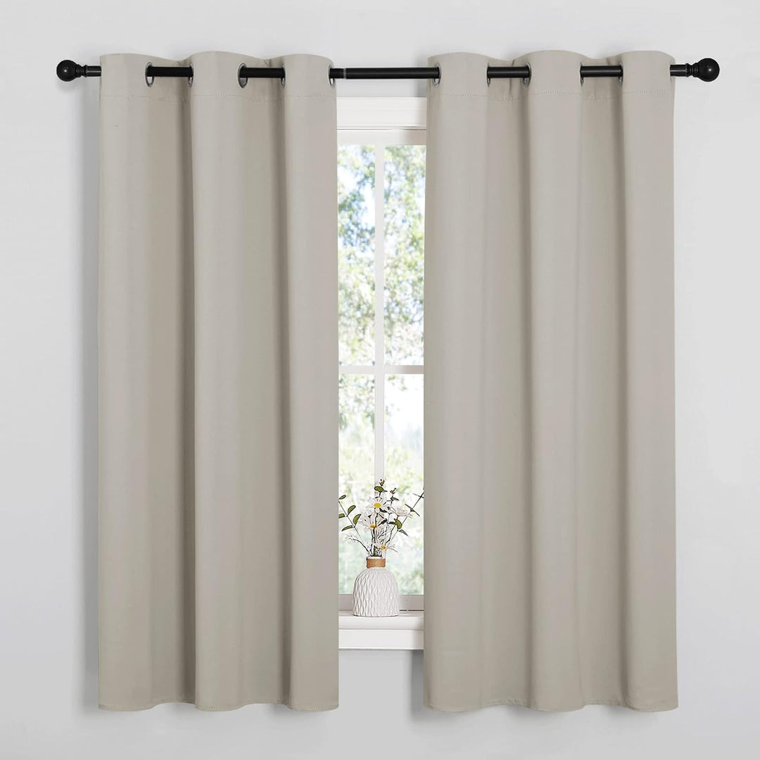 Grommet Blackout Curtains, Natural, 42 x 63 in, 2 Panels - Just Closeouts Canada Inc.