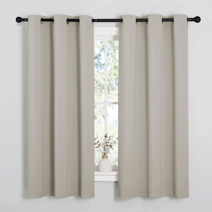 Grommet Blackout Curtains, Natural, 42 x 63 in, 2 Panels - Just Closeouts Canada Inc.