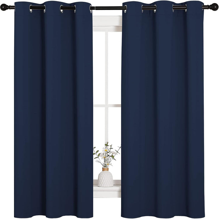 Grommet Blackout Curtains, Navy Blue, 42 x 63 in, 2 Panels - Just Closeouts Canada Inc.