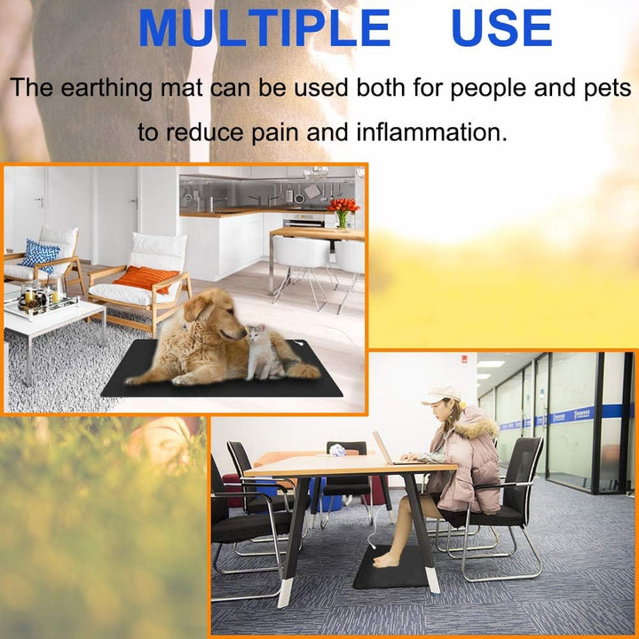 Grounding Mat, Universal Grounding Pad for Computer, Foot and Bed, Grounded Foot Therapy, Relieve Pain, Inflammation, Negative Ions, Carpel Tunnel for Better Working and Playing Games?39’’ x 11.8’’) - Just Closeouts Canada Inc.