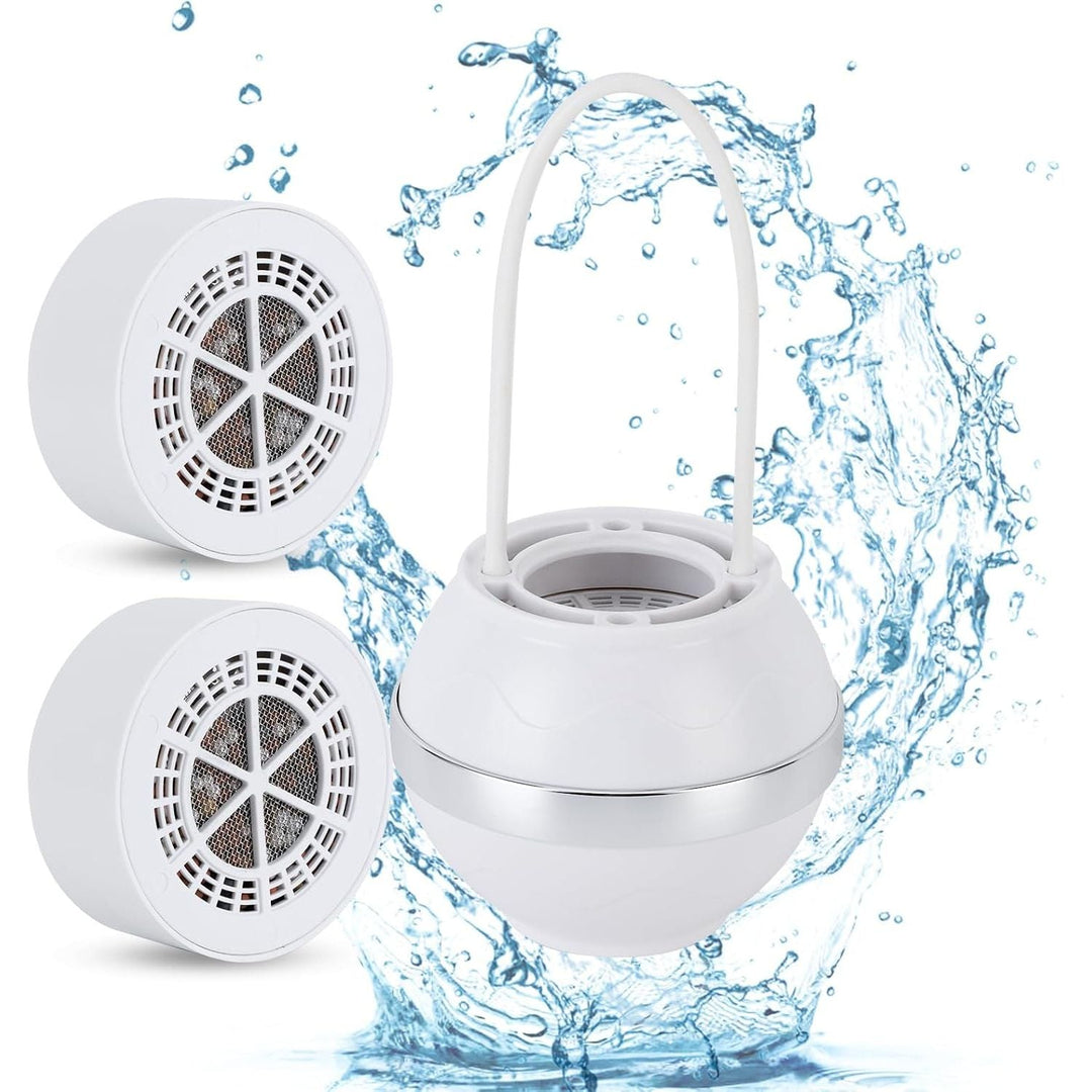 Gugxiom Bath Ball Filter, 2,500 Gallons of Filtration Bathtub Water Filter with Handles, 8 Stages Bath Filter, Remove Contaminants Improve Water Quality to Softer BPA (2 Filter) - Just Closeouts Canada Inc.