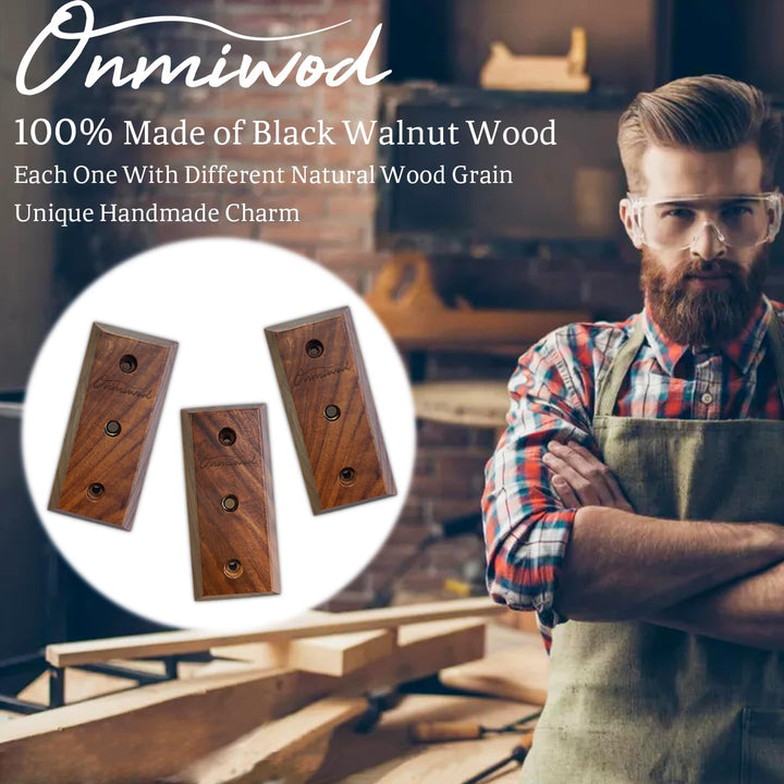 Guitar Wall Mount 3 Pack, Black Walnut Wood Guitar Hanger, U - Shaped Guitar Wall Hanger Mount, Guitar Holder Hook Stand Wall for Acoustic, Electric Guitar, Banjo, Bass, Gift for Guitar Player Men Boy 24 - Just Closeouts Canada Inc.