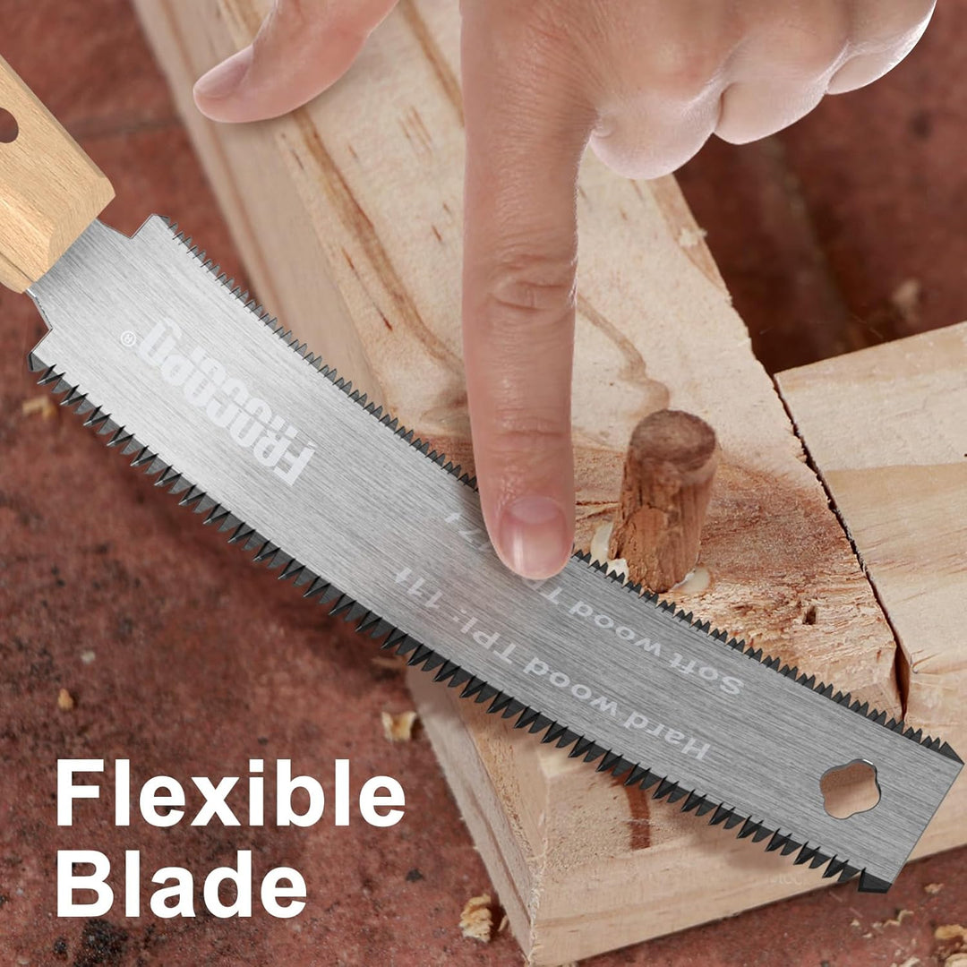 Hand Saw Woodworking Tools, 6 - Inch Pull Saw, Flexible Double - Edge Blade 17/11 TPI, Japanese Flush Cut for DIY Craft, Non - Slip Wood Handle, Sharp & Lightweight for Woodworking and Garden Trim - Just Closeouts Canada Inc.X004A9SMFX