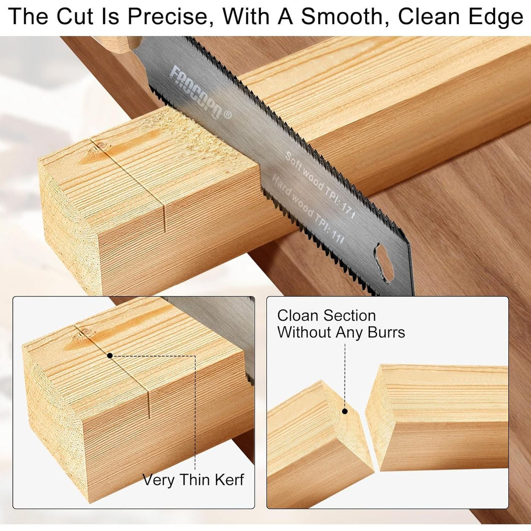 Hand Saw Woodworking Tools, 6 - Inch Pull Saw, Flexible Double - Edge Blade 17/11 TPI, Japanese Flush Cut for DIY Craft, Non - Slip Wood Handle, Sharp & Lightweight for Woodworking and Garden Trim - Just Closeouts Canada Inc.X004A9SMFX