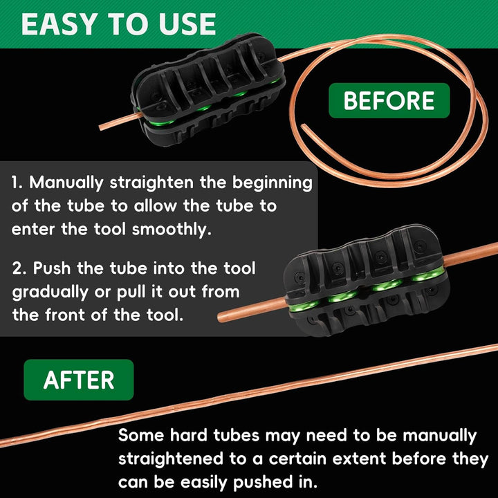 Handheld Tubing Straightener, 3/8 Inch O.D. Tube Straightening Tool for Brake Line Fuel Line Copper/Aluminum/Steel Coils - Just Closeouts Canada Inc.