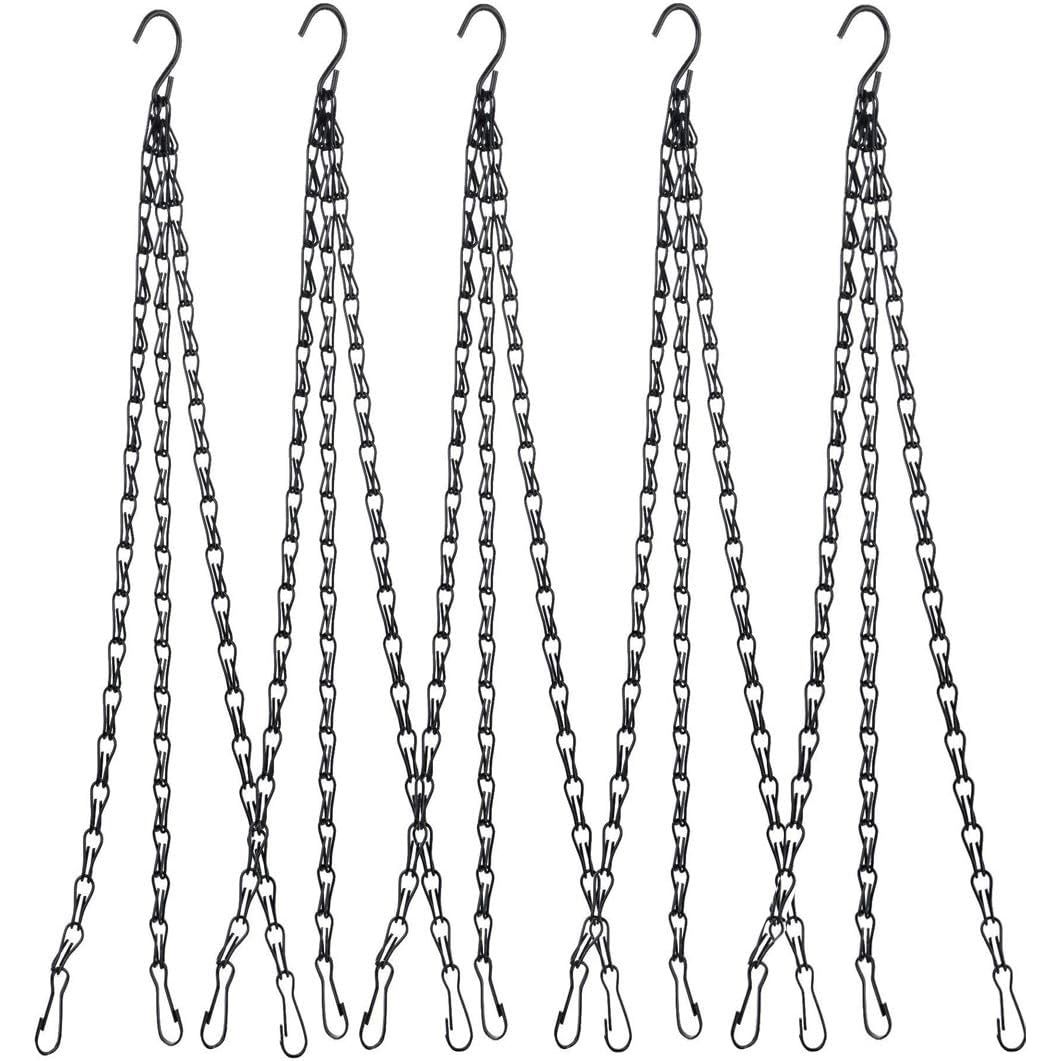 Hanging Basket Chain Planter Hanger 5 Pack 23 inch Black Hanging Basket Chains Flower Plant Pot Replacement, Chain for Bird Feeder, Planters, Lanterns and Ornaments - Just Closeouts Canada Inc.