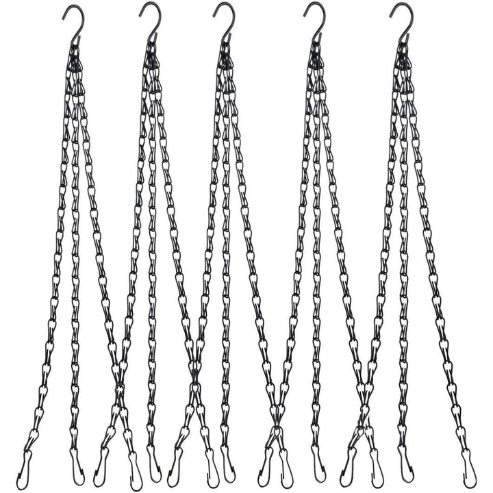 Hanging Basket Chain Planter Hanger 5 Pack 23 inch Black Hanging Basket Chains Flower Plant Pot Replacement, Chain for Bird Feeder, Planters, Lanterns and Ornaments - Just Closeouts Canada Inc.