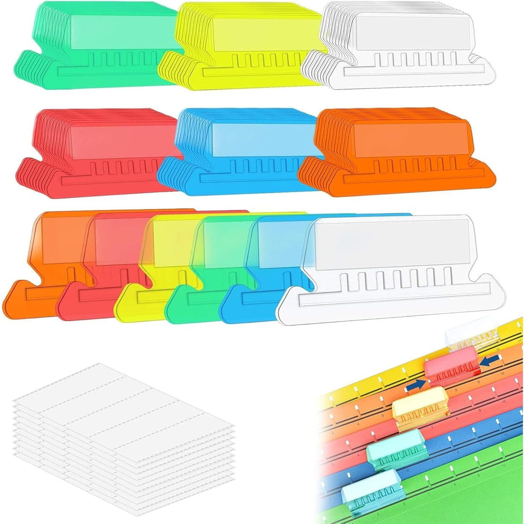 Hanging File Folders – 120 Pcs Multi - Colored, Easy - to - Use Labels for Efficient Filing and Quick Identification - Just Closeouts Canada Inc.