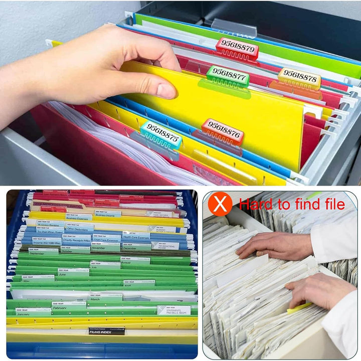 Hanging File Folders – 120 Pcs Multi - Colored, Easy - to - Use Labels for Efficient Filing and Quick Identification - Just Closeouts Canada Inc.