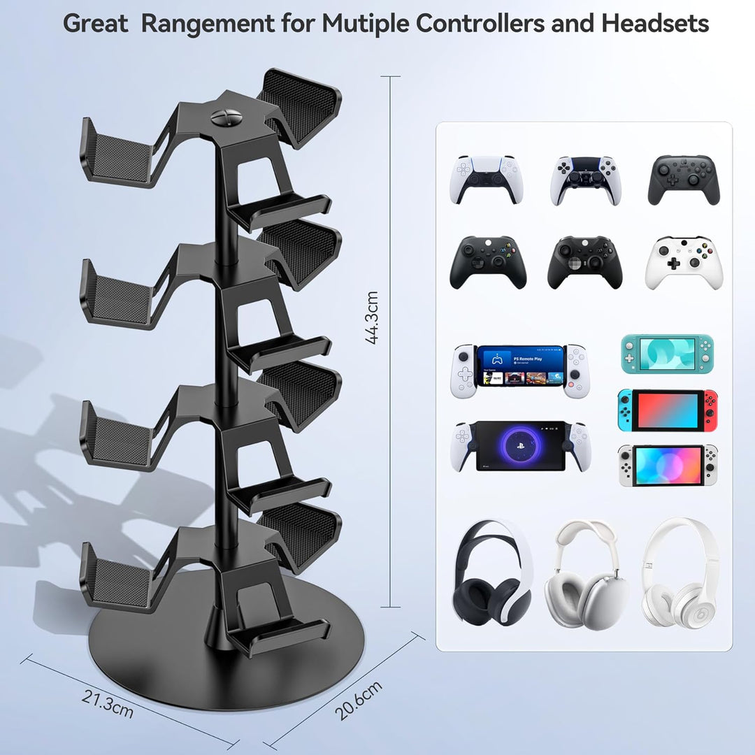 Headset Stand 4 Tiers for Desk, Rotatable Gaming Controller Stand Compatible with PS5/PS4/Xbox/Switch/PS Portal/Phone, Universal PC Gamer Accessory Controller/Headphone Holder for 12 Packs Controller - Just Closeouts Canada Inc.