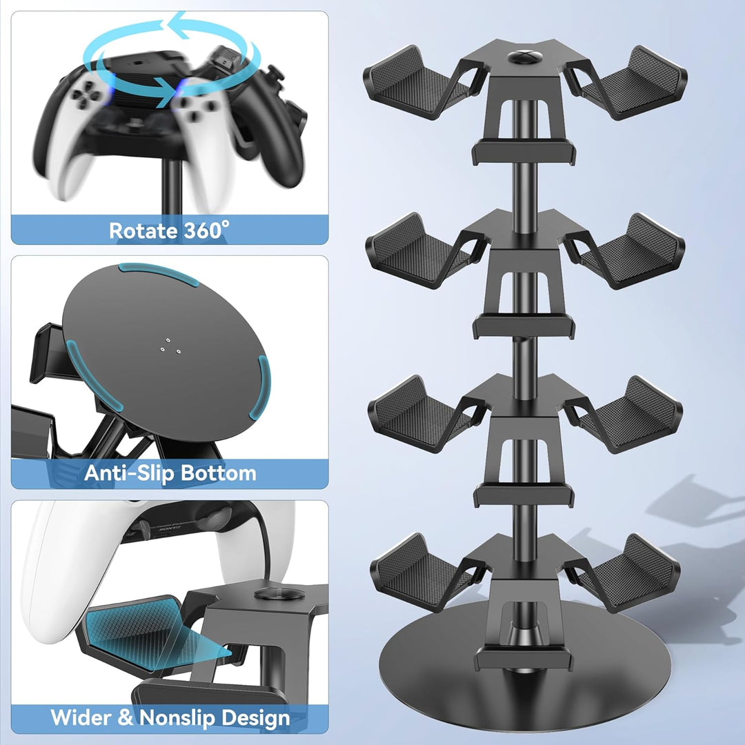 Headset Stand 4 Tiers for Desk, Rotatable Gaming Controller Stand Compatible with PS5/PS4/Xbox/Switch/PS Portal/Phone, Universal PC Gamer Accessory Controller/Headphone Holder for 12 Packs Controller - Just Closeouts Canada Inc.