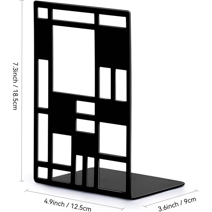 Heavy Duty, Book End Holder for Shelves, Metal Bookend (Black 1 Pair) for Office and School, Decorative Tree Unique Design Book Stopper for Gift, Book Binder and Dividers - Just Closeouts Canada Inc.