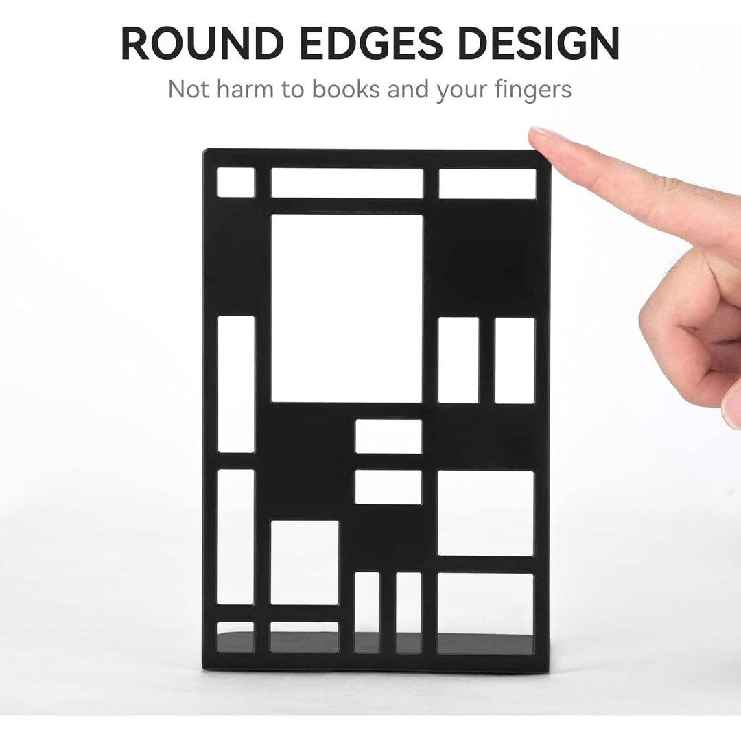 Heavy Duty, Book End Holder for Shelves, Metal Bookend (Black 1 Pair) for Office and School, Decorative Tree Unique Design Book Stopper for Gift, Book Binder and Dividers - Just Closeouts Canada Inc.