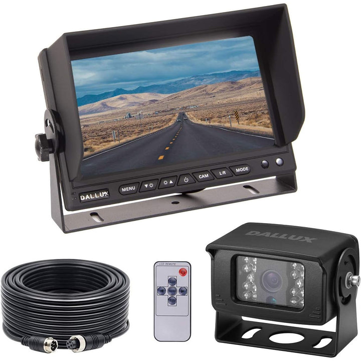 Heavy Duty Vehicle Truck Bus Backup Camera System,Waterproof Night Vision Rear View Camera with 7 inch Monitor+66ft 4 PIN Camera Cable for Bus Truck Van Trailer RV Campers Motor Home(12V 24V) - Just Closeouts Canada Inc.X0031D31TB