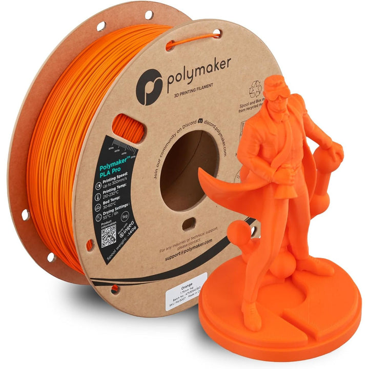 High Speed PLA Pro Filament 1.75mm, Orange PolySonic PLA Pro 3D Printing Filament 1kg - Stronger Fast Printing 3D Printer Filament Compatible with Most Printers - Just Closeouts Canada Inc.PA12007