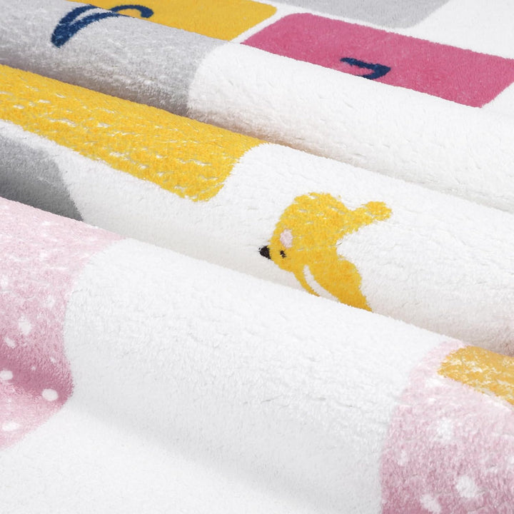 HiiARug Hopscotch Kids Rug 5ft Round Kids Rug, Ultra Soft Round Rug for Girls Bedroom, Fun and Educational Nursery Area Rug, Machine Washable Kids Play Mat (59"x59") - Just Closeouts Canada Inc.