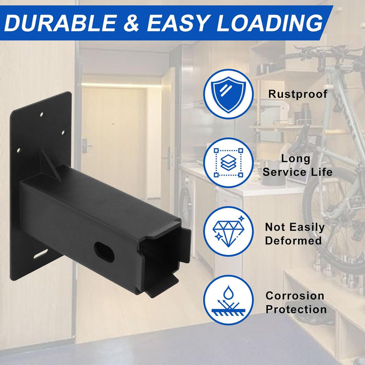 Hitch Wall Mount 2 Inch, Bicycle Cargo Rack Hanging Garage Organizer, Hitch Mount Bike Rack Wall Mount, Trailer Hitch Receiver Storage, Holds up to 175 Lbs - Just Closeouts Canada Inc.