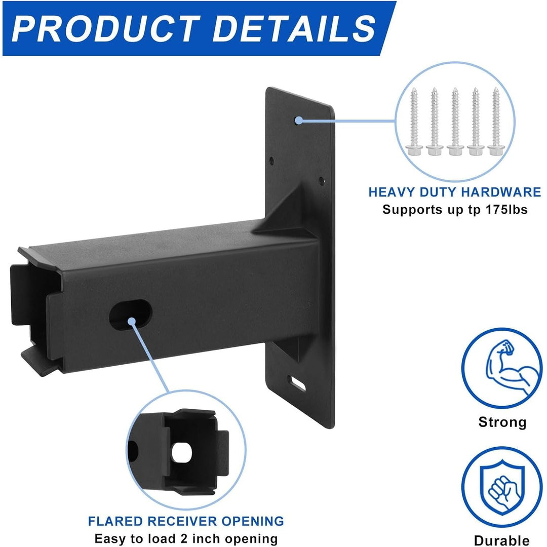 Hitch Wall Mount 2 Inch, Bicycle Cargo Rack Hanging Garage Organizer, Hitch Mount Bike Rack Wall Mount, Trailer Hitch Receiver Storage, Holds up to 175 Lbs - Just Closeouts Canada Inc.