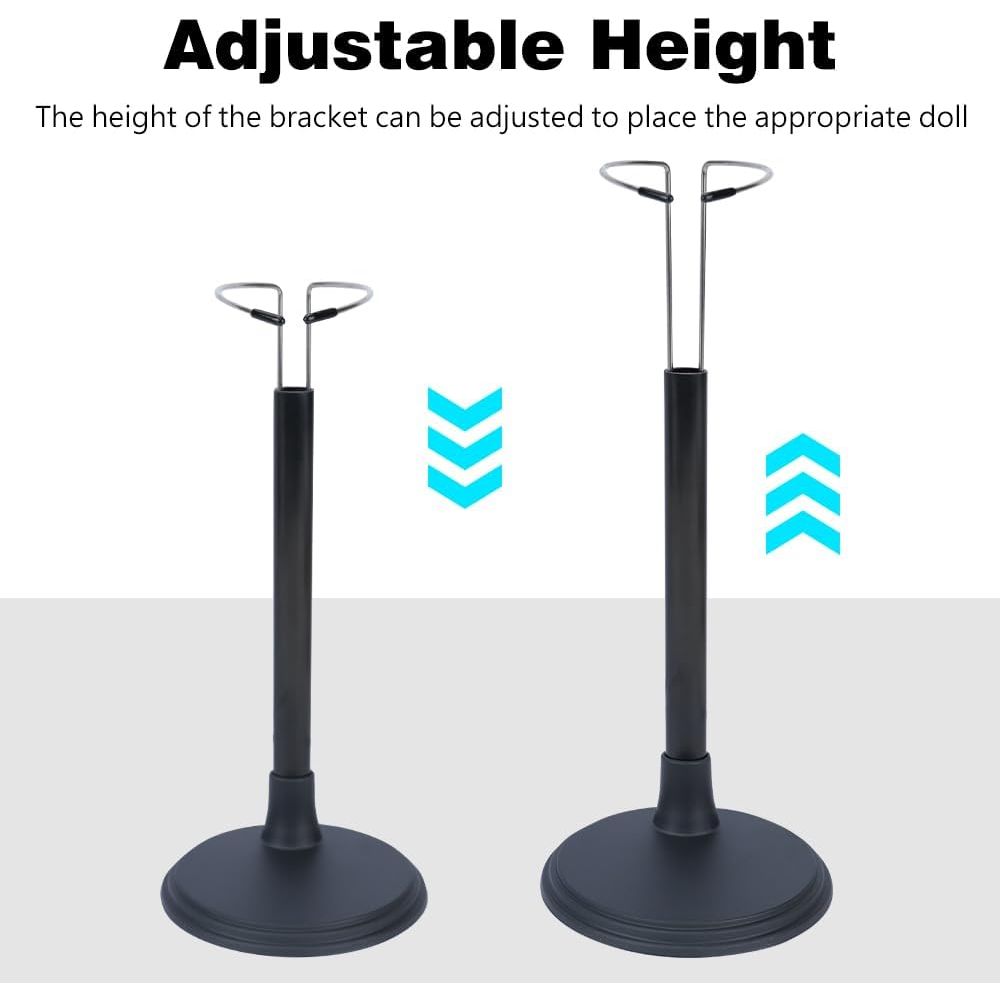 HMIEPRS 4pcs Doll Stands Adjustable Display Holder, Doll Stands Portable Support Racks, Action Figure Stand Bracket Organizers Dolls Accessories for 12in - 18in Doll (Black) - Just Closeouts Canada Inc.