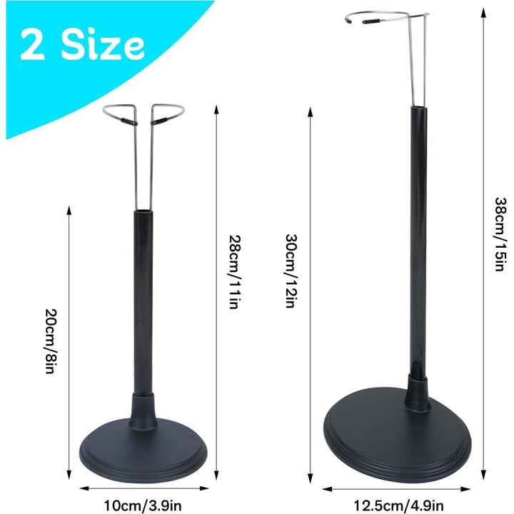 HMIEPRS 4pcs Doll Stands Adjustable Display Holder, Doll Stands Portable Support Racks, Action Figure Stand Bracket Organizers Dolls Accessories for 12in - 18in Doll (Black) - Just Closeouts Canada Inc.