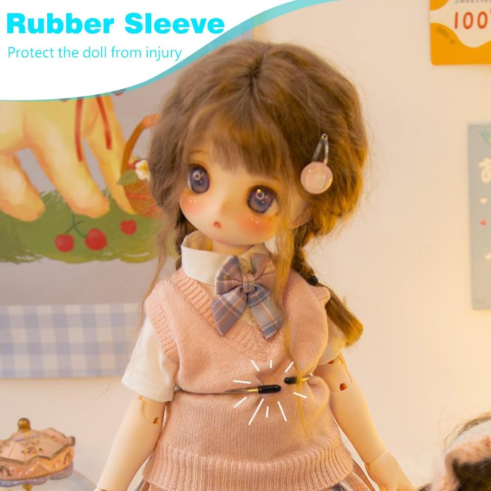 HMIEPRS 4pcs Doll Stands Adjustable Display Holder, Doll Stands Portable Support Racks, Action Figure Stand Bracket Organizers Dolls Accessories for 12in - 18in Doll (Black) - Just Closeouts Canada Inc.