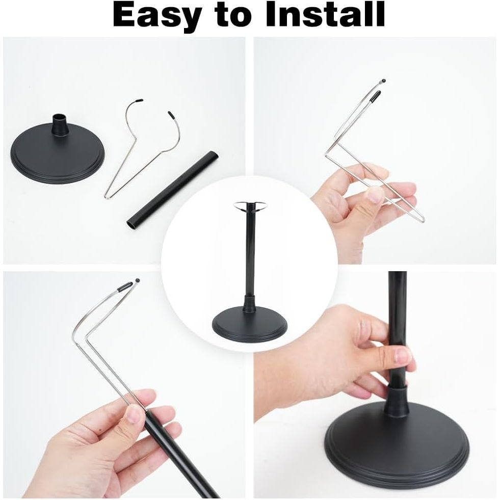 HMIEPRS 4pcs Doll Stands Adjustable Display Holder, Doll Stands Portable Support Racks, Action Figure Stand Bracket Organizers Dolls Accessories for 12in - 18in Doll (Black) - Just Closeouts Canada Inc.