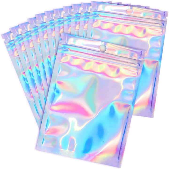 Holographic Resealable Bags, 3.5 x 6.3 in, 100-Pack - Just Closeouts Canada Inc.