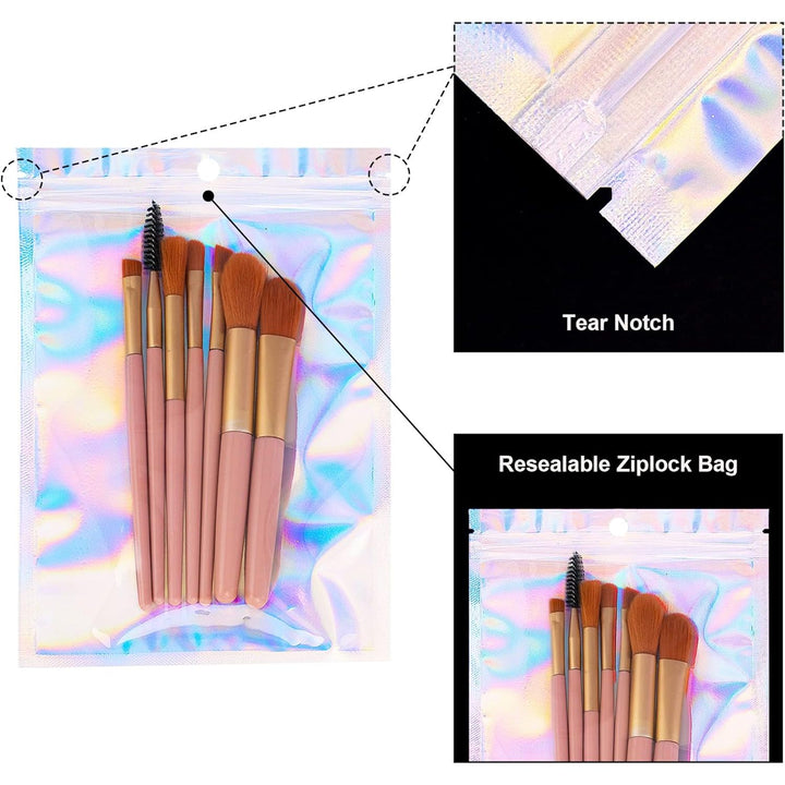 Holographic Resealable Bags, 5.5 x 7.8 in, 100-Pack - Just Closeouts Canada Inc.