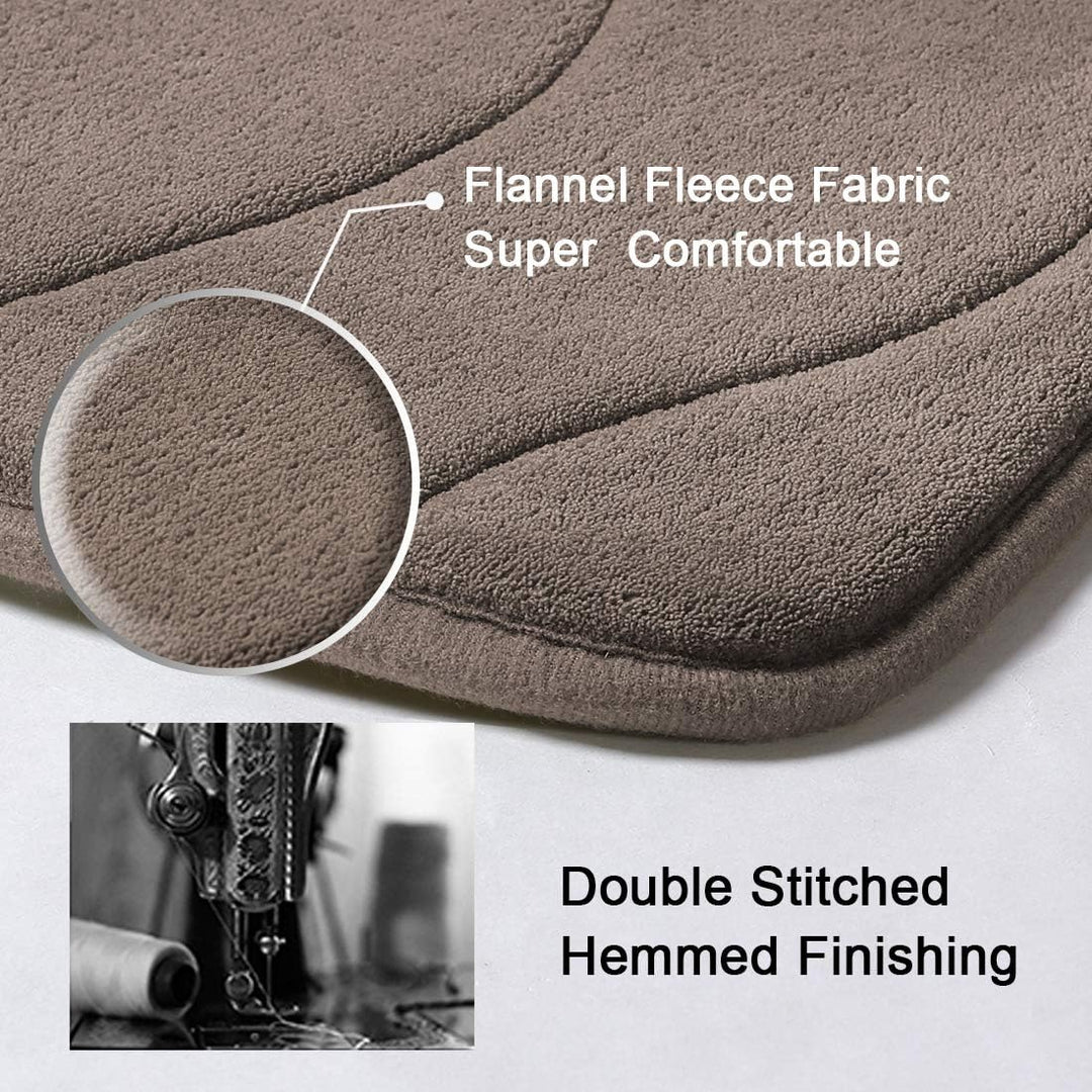 H.VERSAILTEX Premium Soft Microfiber Bath Mat for Bathroom, Memory Foam Mat, Non Slip Bathroom Rug Water Absorbent Floor Rug Carpet for Entry/Kitchen, Taupe Waved Pattern, 20" x 32", 1 Pack - Just Closeouts Canada Inc.