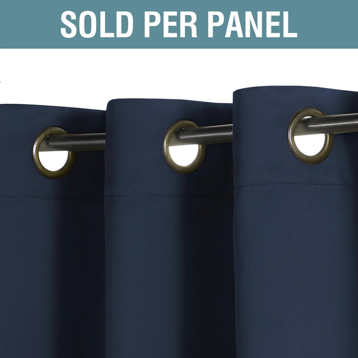 H.VERSAILTEX Ultra Soft Premier Blackout Curtain for Living Room Extra Long, Thermal Insulated Bedroom Curtains Grommet Top, Noise Reducing Patio Door Curtain - Navy Blue, One Panel, 52'W x 96'L - Just Closeouts Canada Inc.