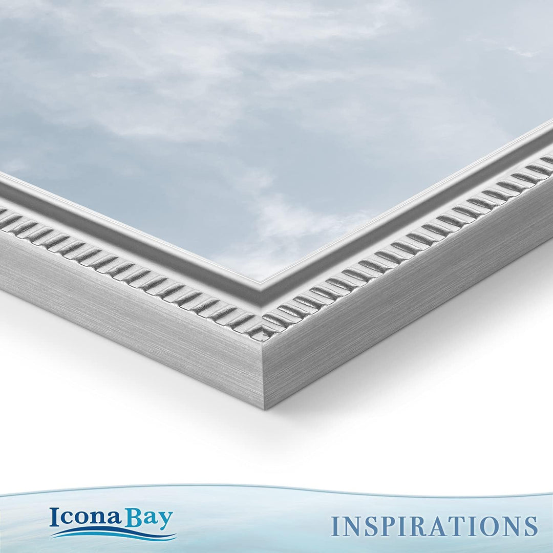 Icona Bay 4x6 (10x15 cm) Silver Picture Frame Beautifully Detailed Molding, Contemporary Picture Frame, Wall Mount or Table Top, Inspirations Collection - Just Closeouts Canada Inc.