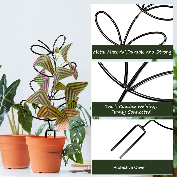 Indoor Plant Support, Trellis Leaf Shape Garden Trellis for Climbing Plant Metal Wire Stake for Potted Plant, 2pk - Just Closeouts Canada Inc.