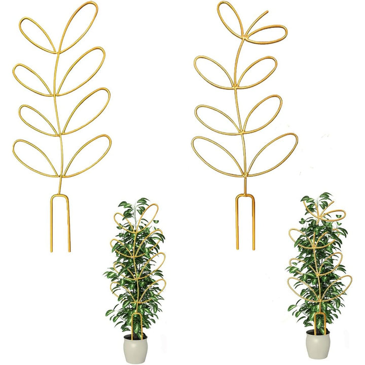 Indoor Plant Support, Trellis Leaf Shape Garden Trellis for Climbing Plant Metal Wire Stake for Potted Plant Houseplant Lover - PLJ - 011_CA - Just Closeouts Canada Inc.