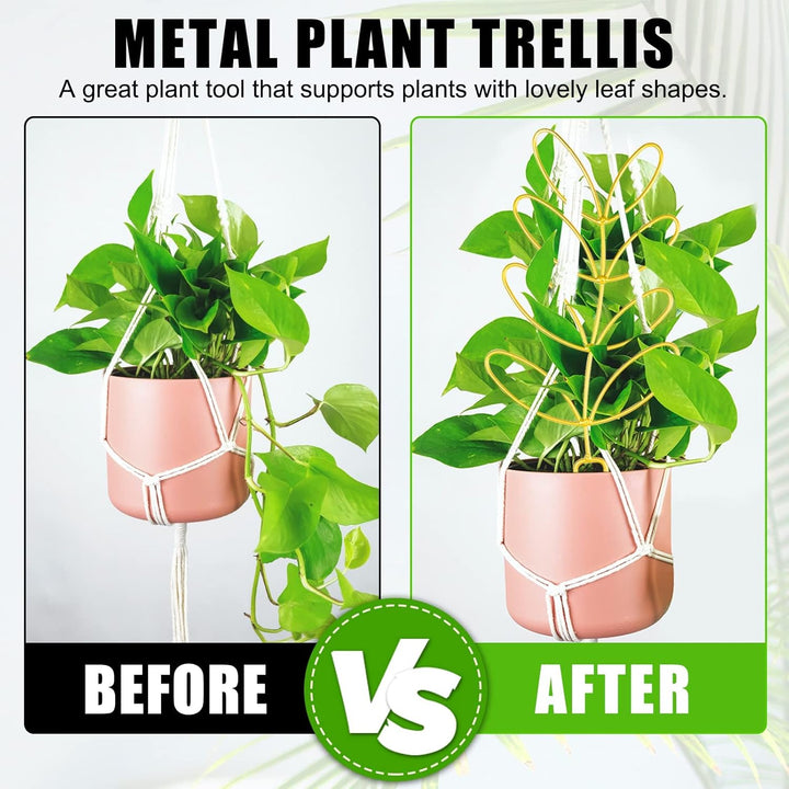 Indoor Plant Support, Trellis Leaf Shape Garden Trellis for Climbing Plant Metal Wire Stake for Potted Plant Houseplant Lover - PLJ - 011_CA - Just Closeouts Canada Inc.