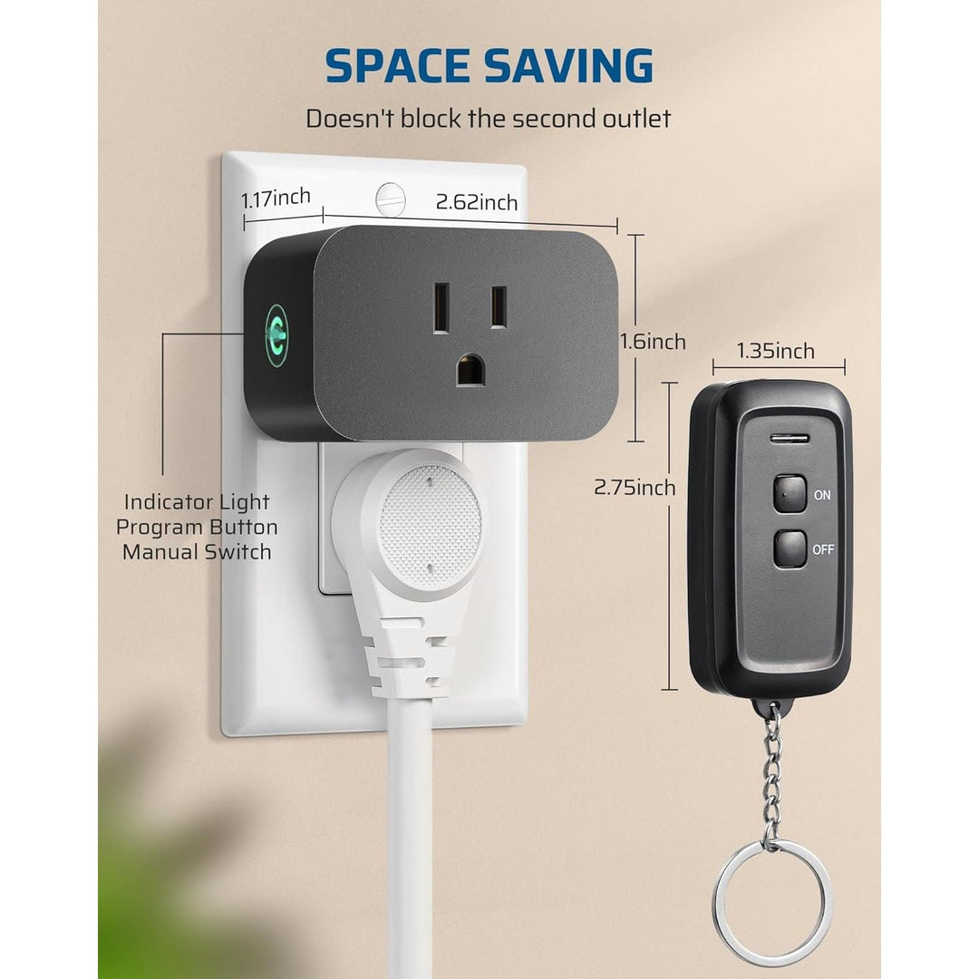 Indoor Remote Control Outlet, Wireless Remote Light Switch, No Interference Remote Outlet Switch, No Wiring, 15A/1875W, 100ft RF Range, Compact Design - Just Closeouts Canada Inc.X003DUE2T5