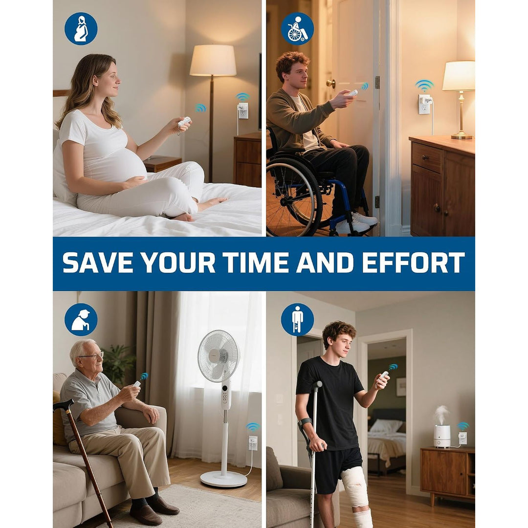 Indoor Remote Control Outlet, Wireless Remote Outlets Switch, No Interference, 15A/1875W, 100FT RF Range, Compact Light Switch for Lamp, Fan, Christmas Decor, 3 Outlets - Just Closeouts Canada Inc.X004LLBUQD