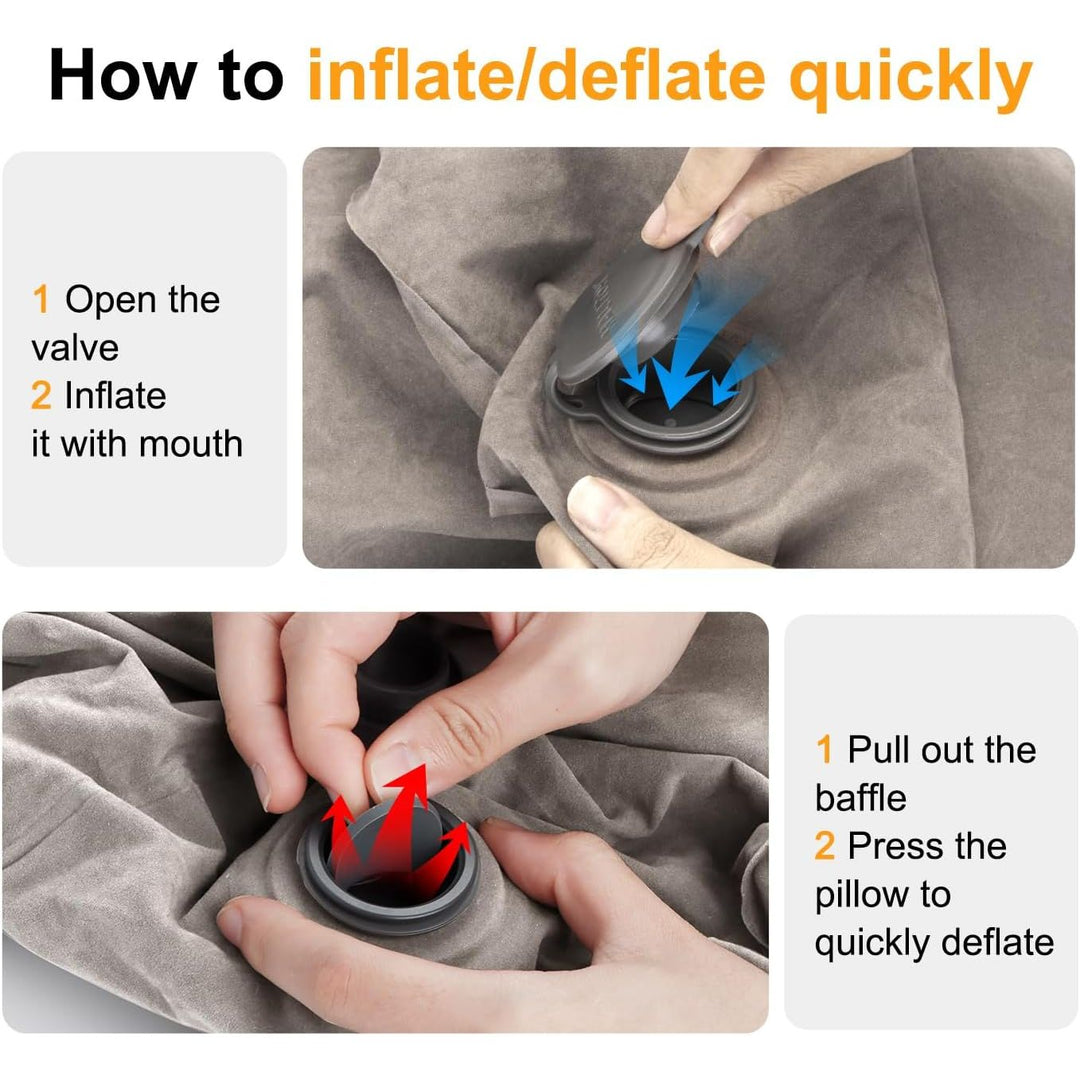 Inflatable Travel Foot Rest Pillow | Kids Airplane Bed | Adjustable Height Leg Pillow | Make a Flat Bed for Kids and Toddlers | Great for Airplane, Train, car (Grey, 1 Pack) - Just Closeouts Canada Inc.