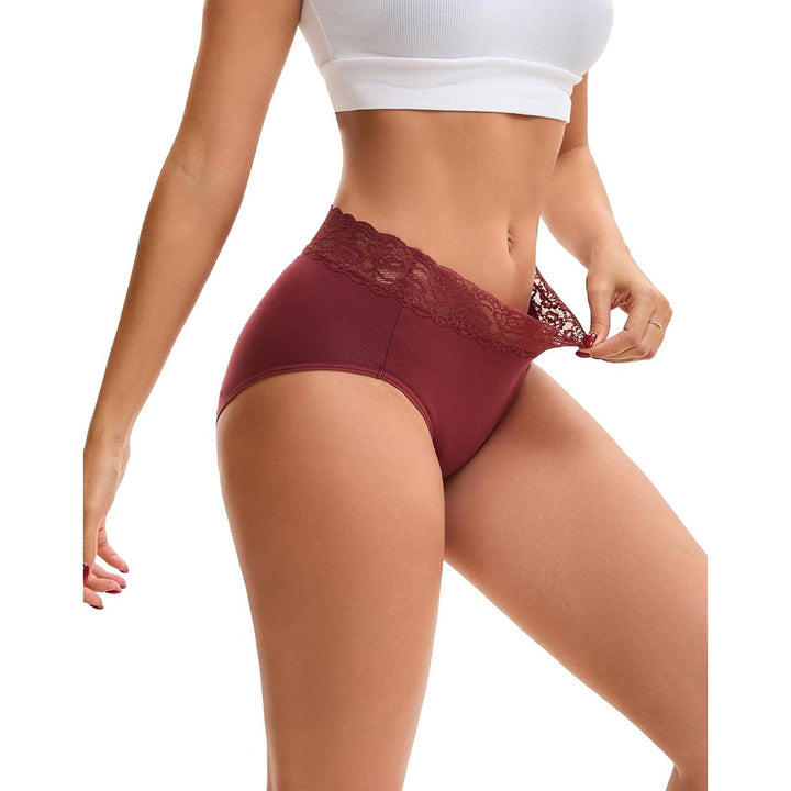 Front view of INNERSY Deep lace-waist underwear