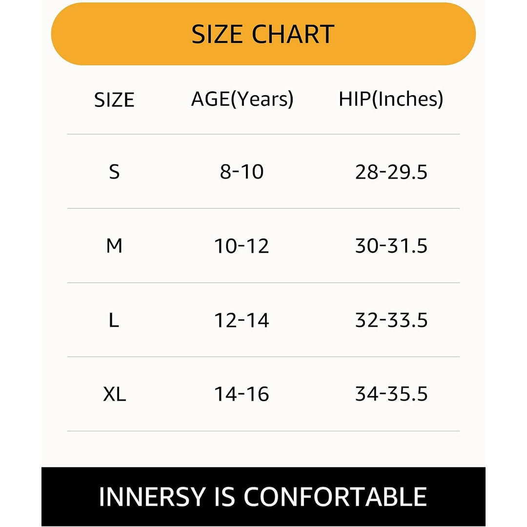 INNERSY girls period underwear Colored Black 12-14 years care detail