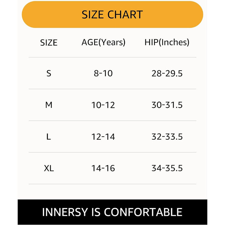 INNERSY girls period underwear Colored Black 12-14 years care detail