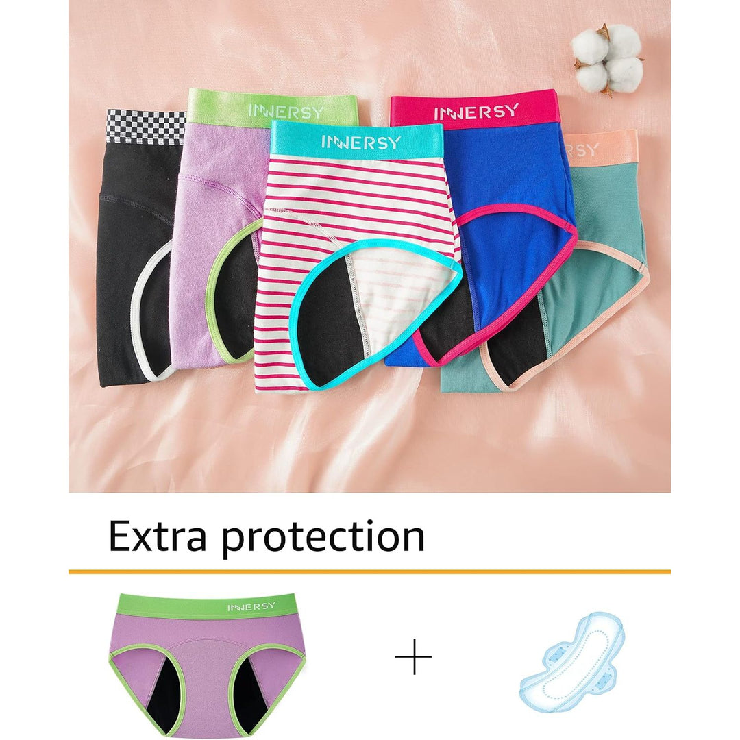INNERSY girls period underwear Macaron 14-16 years leak protection detail